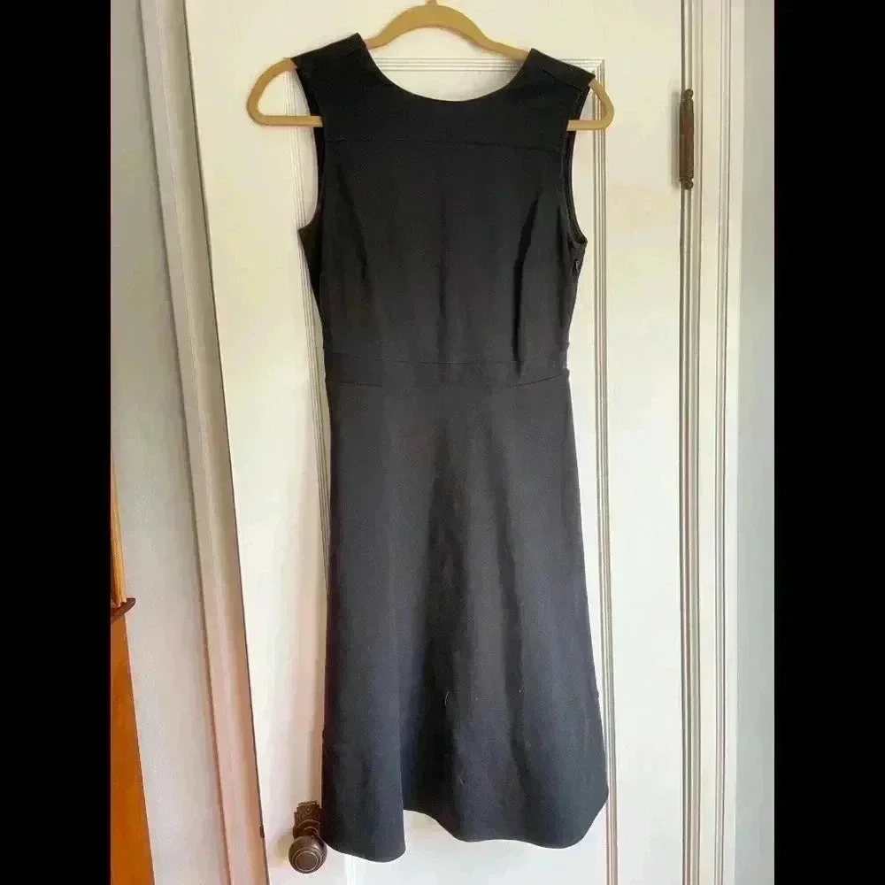 Lands' End Black Fit and Flare Midi Dress - Size 4P - Picture 1 of 3